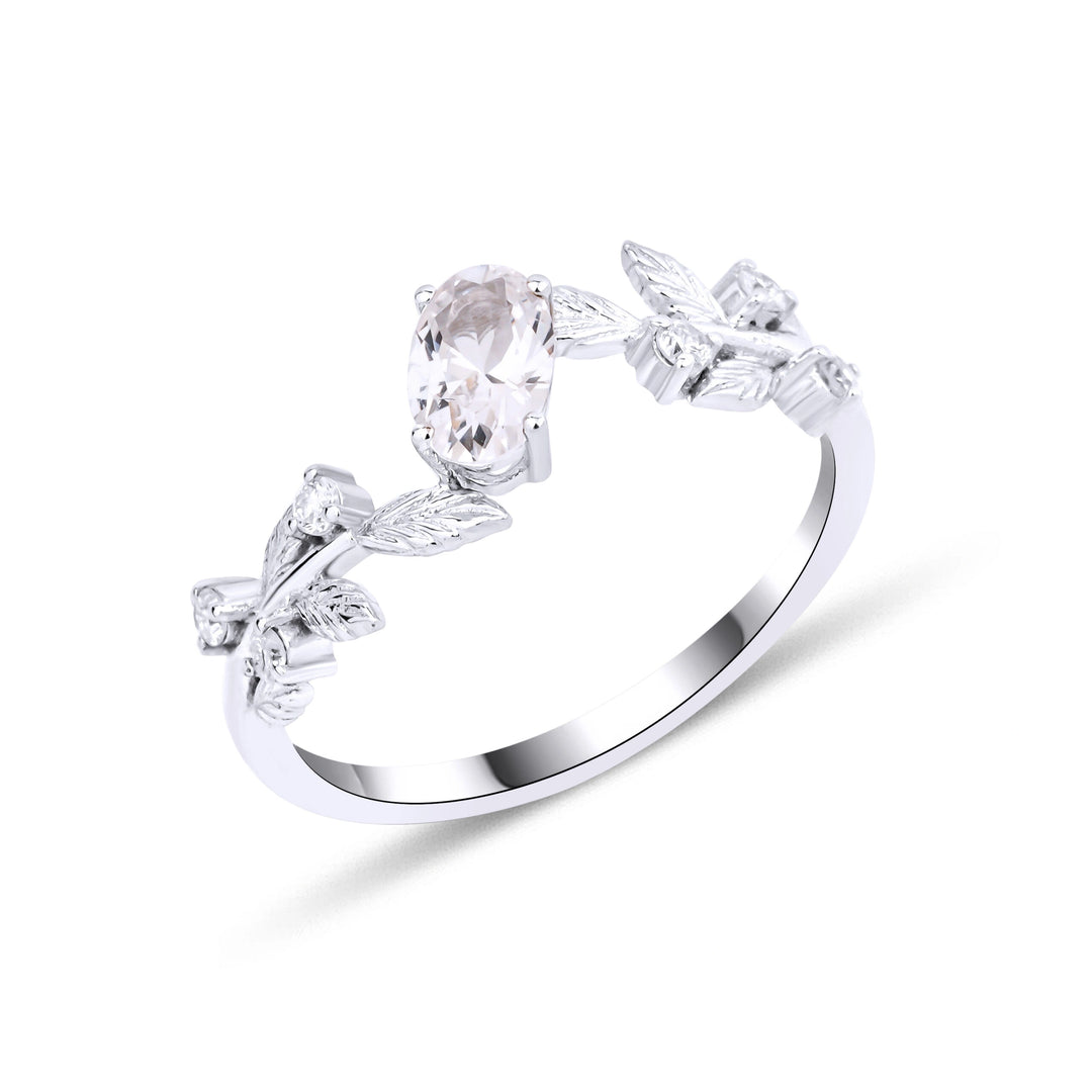 0.61 Carat White Sapphire Vintage Diamond Ring